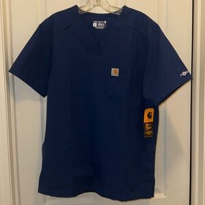 CARHARTT NWT Men’s navy blue modern fit force one pocket scrub top